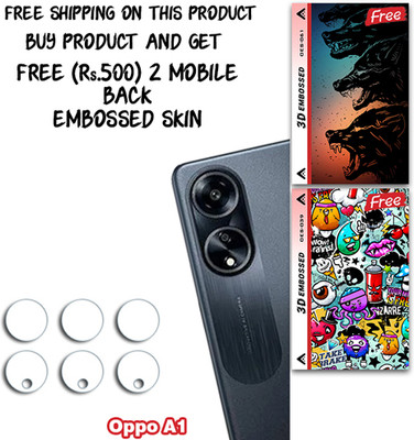 ARBAN Camera Lens Protector for Oppo A1 WITH FREE 500 RUPEES 2 3D EMBOSSED SKIN FOR MOBILE BACK CS061(Pack of 3)