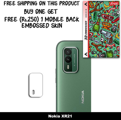 ARBAN Camera Lens Protector for Nokia XR21 FREE 1 3D EMBOSSED SKIN FOR MOBILE BACK WITH CUT C1S018(Pack of 1)