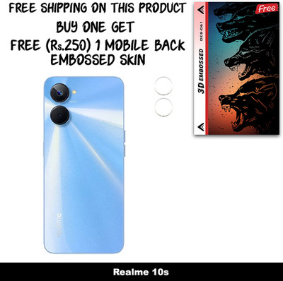 SOMTONE Camera Lens Protector for Realme 10s FREE 1 3D EMBOSSED SKIN FOR MOBILE BACK WITH CUT C1S061(Pack of 1)