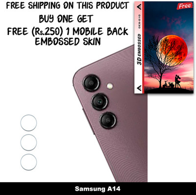 ARBAN Camera Lens Protector for Samsung A14 FREE 1 3D EMBOSSED SKIN FOR MOBILE BACK WITH CUT C1S010(Pack of 1)