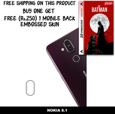 SOMTONE Camera Lens Protector for NOKIA 8.1 FREE 1 3D EMBOSSED SKIN FOR MOBILE BACK WITH CUT C1S034(Pack of 1)