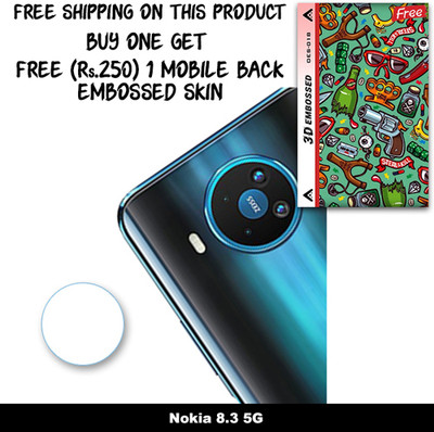 SOMTONE Camera Lens Protector for Nokia 8.3 5G FREE 1 3D EMBOSSED SKIN FOR MOBILE BACK WITH CUT C1S018(Pack of 1)