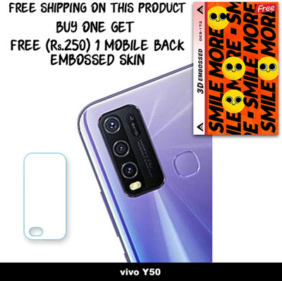 SOMTONE Camera Lens Protector for vivo Y50 FREE 1 3D EMBOSSED SKIN FOR MOBILE BACK WITH CUT C1S172(Pack of 1)