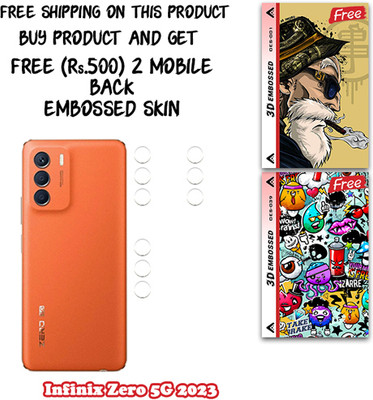 SOMTONE Camera Lens Protector for Infinix Zero 5G 2023 WITH FREE 500 RUPEES 2 3D EMBOSSED SKIN FOR MOBILE BACK CS001(Pack of 3)