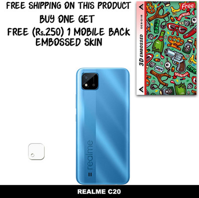 ARBAN Camera Lens Protector for REALME C20 FREE 1 3D EMBOSSED SKIN FOR MOBILE BACK WITH CUT C1S018(Pack of 1)