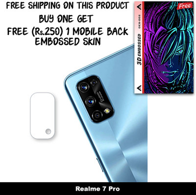 SOMTONE Camera Lens Protector for Realme 7 Pro FREE 1 3D EMBOSSED SKIN FOR MOBILE BACK WITH CUT C1S002(Pack of 1)