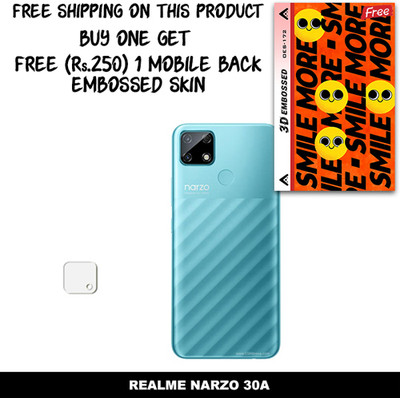 SOMTONE Camera Lens Protector for REALME NARZO 30A FREE 1 3D EMBOSSED SKIN FOR MOBILE BACK WITH CUT C1S172(Pack of 1)