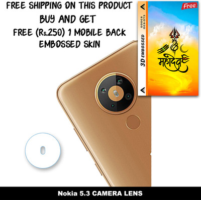 ARBAN Camera Lens Protector for Nokia 5.3 FREE 1 3D EMBOSSED SKIN FOR MOBILE BACK GS073(Pack of 1)