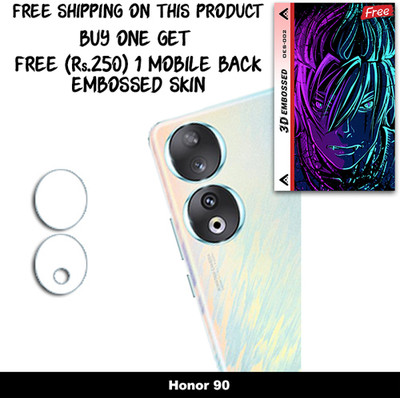 ARBAN Camera Lens Protector for Honor 90 FREE 1 3D EMBOSSED SKIN FOR MOBILE BACK WITH CUT C1S002(Pack of 1)