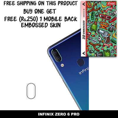 SOMTONE Camera Lens Protector for INFINIX ZERO 6 PRO FREE 1 3D EMBOSSED SKIN FOR MOBILE BACK WITH CUT C1S018(Pack of 1)