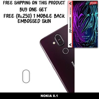 SOMTONE Camera Lens Protector for NOKIA 8.1 FREE 1 3D EMBOSSED SKIN FOR MOBILE BACK WITH CUT C1S002(Pack of 1)