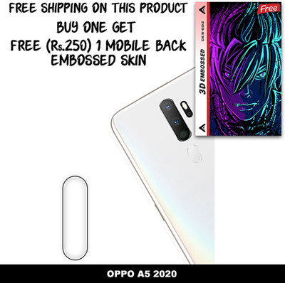 SOMTONE Camera Lens Protector for OPPO A5 2020 FREE 1 3D EMBOSSED SKIN FOR MOBILE BACK WITH CUT C1S002(Pack of 1)