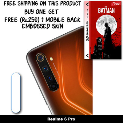 SOMTONE Camera Lens Protector for Realme 6 Pro FREE 1 3D EMBOSSED SKIN FOR MOBILE BACK WITH CUT C1S034(Pack of 1)