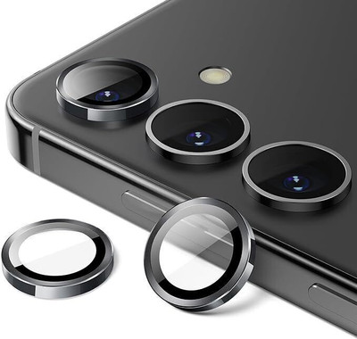 casual need Camera Lens Protector for Samsung Galaxy S24,Thin Scratch Resistant 9H Tempered Glass with Aluminum Metal Circle Camera Screen Protector Cover Accessories, black(Pack of 1)