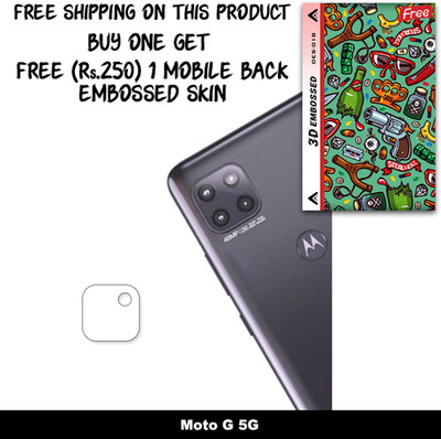 SOMTONE Camera Lens Protector for Moto G 5G FREE 1 3D EMBOSSED SKIN FOR MOBILE BACK WITH CUT C1S018(Pack of 1)