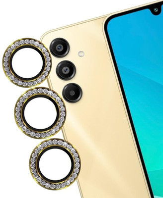 A3sprime Camera Lens Protector for Samsung Galaxy A16 5G|Edge To Edge Full Coverage 9H Hardness Bling Diamond Shaped Scratch Resistant Tempered Glass with Metal Ring Guard Camera Protector|(Pack of 3)