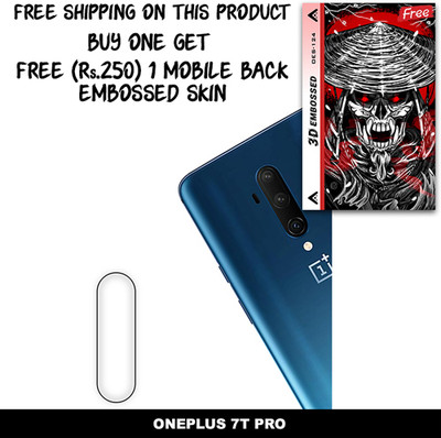 SOMTONE Camera Lens Protector for ONEPLUS 7T PRO FREE 1 3D EMBOSSED SKIN FOR MOBILE BACK WITH CUT C1S124(Pack of 1)