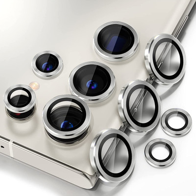 VOSKI Back Camera Lens Ring Guard Protector for Samsung Galaxy S24 Ultra Anti Scratch HD Tempered Glass Camera Protector Ring(Pack of: 1)