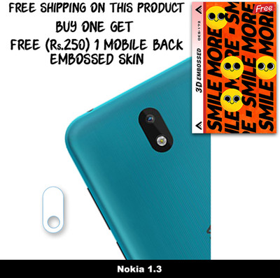 SOMTONE Camera Lens Protector for Nokia 1.3 FREE 1 3D EMBOSSED SKIN FOR MOBILE BACK WITH CUT C1S172(Pack of 1)