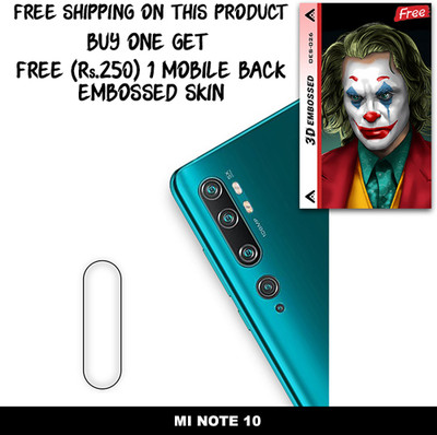 SOMTONE Camera Lens Protector for MI NOTE 10 FREE 1 3D EMBOSSED SKIN FOR MOBILE BACK WITH CUT C1S026(Pack of 1)
