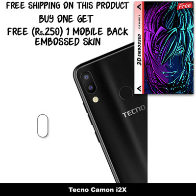 ARBAN Camera Lens Protector for Tecno Camon i2X FREE 1 3D EMBOSSED SKIN FOR MOBILE BACK WITH CUT C1S002(Pack of 1)