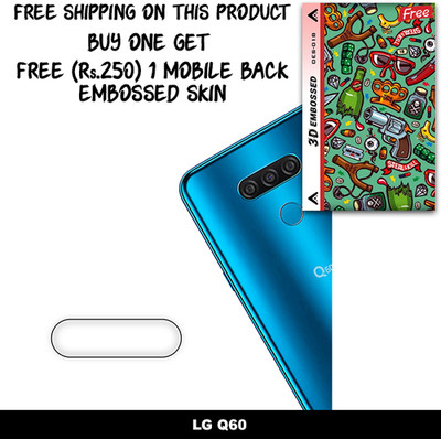 SOMTONE Camera Lens Protector for LG Q60 FREE 1 3D EMBOSSED SKIN FOR MOBILE BACK WITH CUT C1S018(Pack of 1)