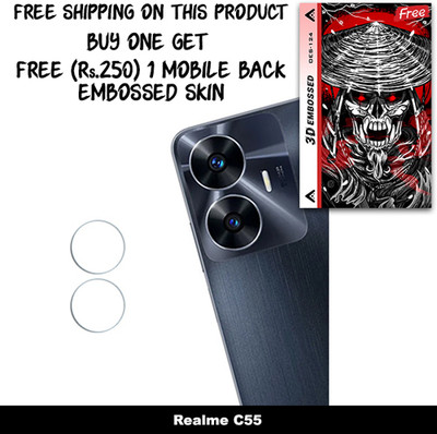 SOMTONE Camera Lens Protector for Realme C55 FREE 1 3D EMBOSSED SKIN FOR MOBILE BACK WITH CUT C1S124(Pack of 1)