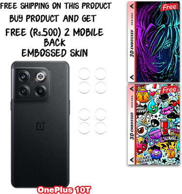 SOMTONE Camera Lens Protector for OnePlus 10T WITH FREE 500 RUPEES 2 3D EMBOSSED SKIN FOR MOBILE BACK CS002(Pack of 3)