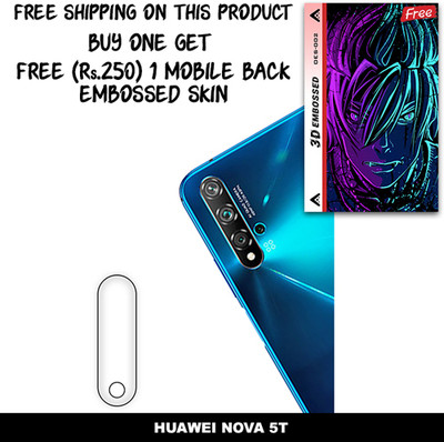 SOMTONE Camera Lens Protector for HUAWEI NOVA 5T FREE 1 3D EMBOSSED SKIN FOR MOBILE BACK WITH CUT C1S002(Pack of 1)