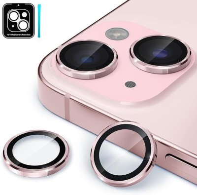 casual need Camera Lens Protector for iPhone 15 / iPhone 15 plus, Ultra-HD Tempered Glass Camera Cover [Case-Friendly] Metal Individual Lens Screen Protective Ring, Pink[set of 2](Pack of 1)