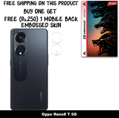 ARBAN Camera Lens Protector for Oppo Reno8 T 5G FREE 1 3D EMBOSSED SKIN FOR MOBILE BACK WITH CUT C1S061(Pack of 1)