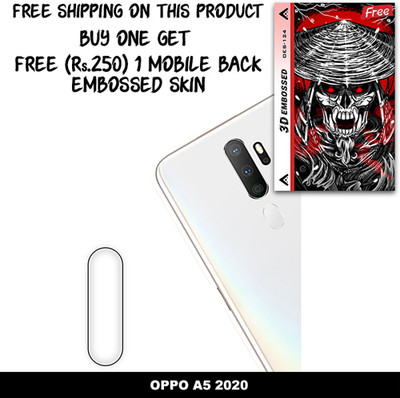 SOMTONE Camera Lens Protector for OPPO A5 2020 FREE 1 3D EMBOSSED SKIN FOR MOBILE BACK WITH CUT C1S124(Pack of 1)