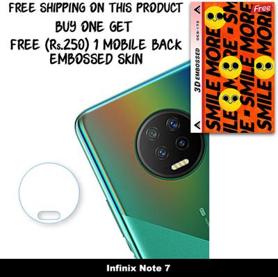 SOMTONE Camera Lens Protector for Infinix Note 7 FREE 1 3D EMBOSSED SKIN FOR MOBILE BACK WITH CUT C1S172(Pack of 1)