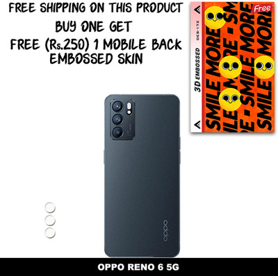 SOMTONE Camera Lens Protector for OPPO RENO 6 5G FREE 1 3D EMBOSSED SKIN FOR MOBILE BACK WITH CUT C1S172(Pack of 1)