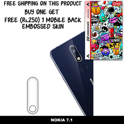 SOMTONE Camera Lens Protector for NOKIA 7.1 FREE 1 3D EMBOSSED SKIN FOR MOBILE BACK WITH CUT C1S039(Pack of 1)