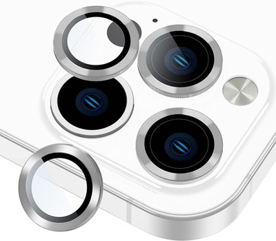 Loopee Back Camera Lens Glass Protector for Apple iPhone 12 Pro Max Camera Lens Metal Ring Easy To Install (Silver)(Pack of: 3)