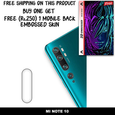 SOMTONE Camera Lens Protector for MI NOTE 10 FREE 1 3D EMBOSSED SKIN FOR MOBILE BACK WITH CUT C1S002(Pack of 1)