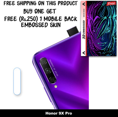 SOMTONE Camera Lens Protector for Honor 9X Pro FREE 1 3D EMBOSSED SKIN FOR MOBILE BACK WITH CUT C1S002(Pack of 1)