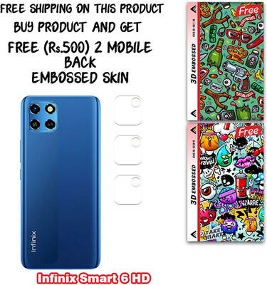 ARBAN Camera Lens Protector for Infinix Smart 6 HD WITH FREE 500 RUPEES 2 3D EMBOSSED SKIN FOR MOBILE BACK CS018(Pack of 3)