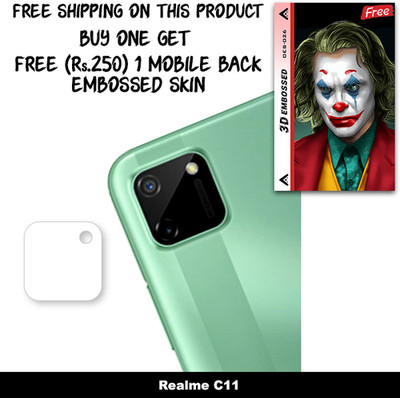 ARBAN Camera Lens Protector for Realme C11 FREE 1 3D EMBOSSED SKIN FOR MOBILE BACK WITH CUT C1S026(Pack of 1)