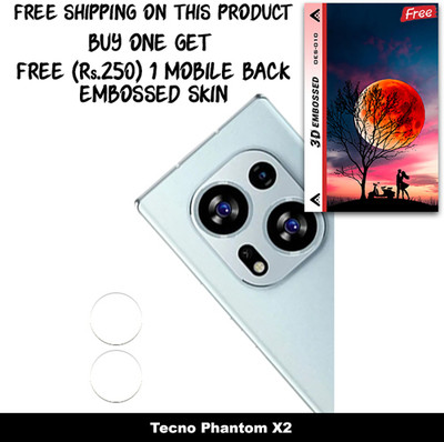 ARBAN Camera Lens Protector for Tecno Phantom X2 FREE 1 3D EMBOSSED SKIN FOR MOBILE BACK WITH CUT C1S010(Pack of 1)