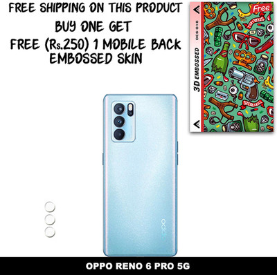SOMTONE Camera Lens Protector for OPPO RENO 6 PRO 5G FREE 1 3D EMBOSSED SKIN FOR MOBILE BACK WITH CUT C1S018(Pack of 1)