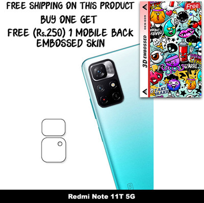 SOMTONE Camera Lens Protector for Redmi Note 11T 5G FREE 1 3D EMBOSSED SKIN FOR MOBILE BACK WITH CUT C1S039(Pack of 1)