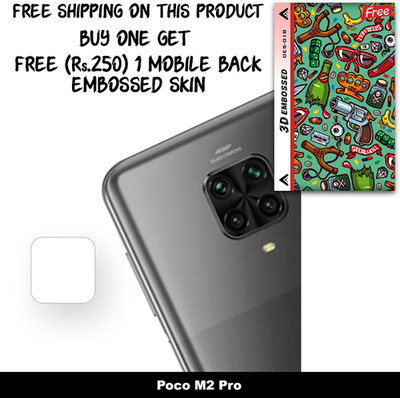 SOMTONE Camera Lens Protector for Poco M2 Pro FREE 1 3D EMBOSSED SKIN FOR MOBILE BACK WITH CUT C1S018(Pack of 1)