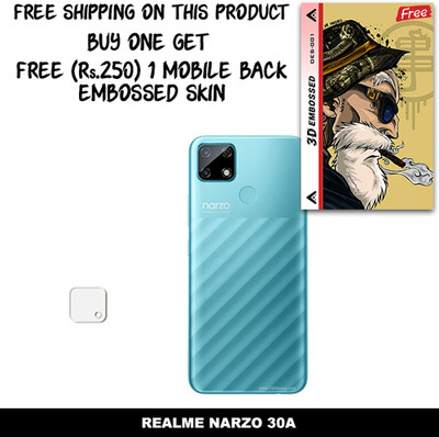 SOMTONE Camera Lens Protector for REALME NARZO 30A FREE 1 3D EMBOSSED SKIN FOR MOBILE BACK C1S001(Pack of 1)