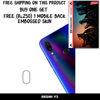 SOMTONE Camera Lens Protector for REDMI Y3 FREE 1 3D EMBOSSED SKIN FOR MOBILE BACK WITH CUT C1S061(Pack of 1)
