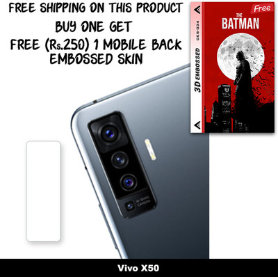 ARBAN Camera Lens Protector for Vivo X50 FREE 1 3D EMBOSSED SKIN FOR MOBILE BACK WITH CUT C1S034(Pack of 1)