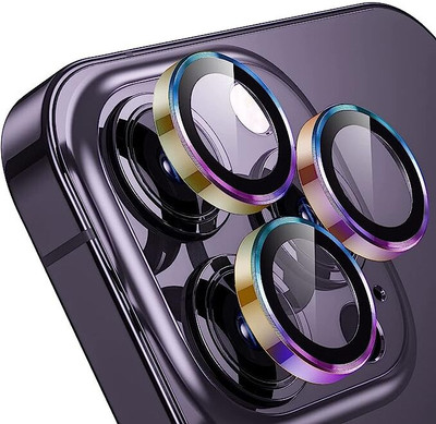 RADHYA Camera Lens Protector for Apple iPhone 14 Pro Max/iPhone 14 Pro Camera Protector Metal Camera Ring Rainbow(Pack of 1)