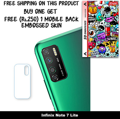 SOMTONE Camera Lens Protector for Infinix Note 7 Lite FREE 1 3D EMBOSSED SKIN FOR MOBILE BACK WITH CUT C1S039(Pack of 1)