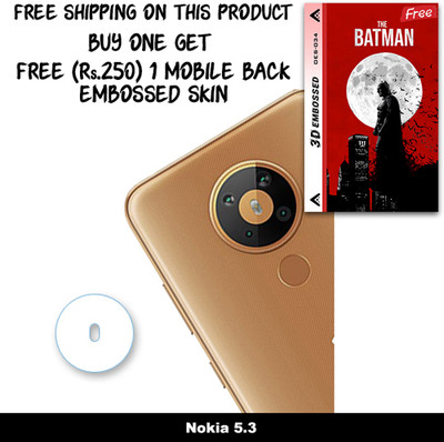 SOMTONE Camera Lens Protector for Nokia 5.3 FREE 1 3D EMBOSSED SKIN FOR MOBILE BACK WITH CUT C1S034(Pack of 1)